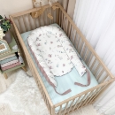 Protectie somn – Baby Nest vafe cu mix de flori- roz pudra (9)